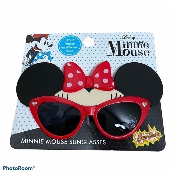 Minnie Mouse Sunglasses NWT Black Red Disney Kids Girls Red - Picture 1 of 3